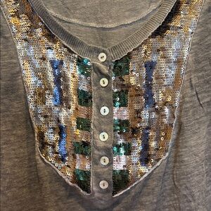 Free people Henley with sequins